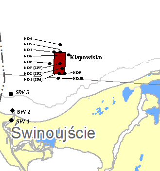 3.3.1 Flora Rysunek 3.10 Punkty poboru prób badawczych na Zatoce Pomorskiej Obszar Basenu Północnego w sąsiedztwie nabrzeży pozbawiony jest gatunków roślin.