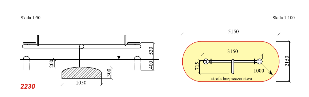 Załącznik nr 5 Opis: Podpora huśtawki wykonana z rury φ 114,3x4 mm.