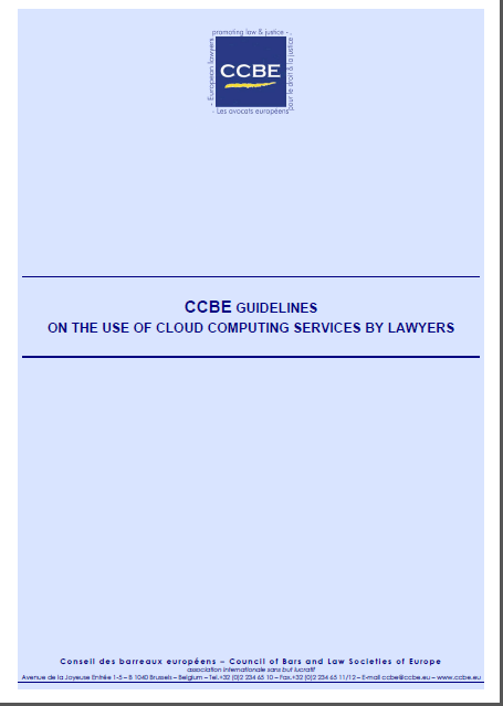 Strategia UE w zakresie chmur CCBE Guidelines on the Use of Cloud Computing