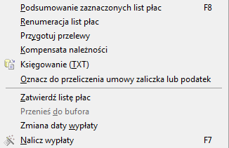 Płace / Listy płac Z jednej strony listę tworzą wszystkie listy płac zapisane w programie. Z drugiej strony lista jest miejscem tworzenia (definiowania, naliczania) nowych list płac.