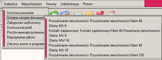 Kliknięcie w link Zalogowani użytkownicy pokazuje tabelkę z informacją, kto