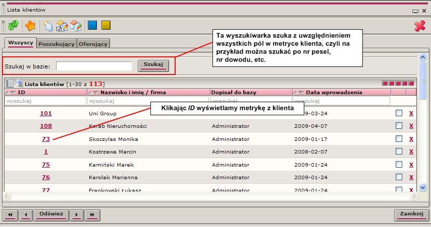 Wyszukiwanie zaawansowane pozwala na zdefiniowanie warunków i znalezienie listy nieruchomości spełniających zadane kryteria, zaś nowe poszukiwanie będzie automatycznie na bieżąco śledziło wszystkie