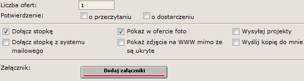 Poniżej podgląd wiadomości e-mail (szablon skrócone oferty). Adresy e-mail odbiorców wiadomości można wprowadzać ręcznie, po przecinku.