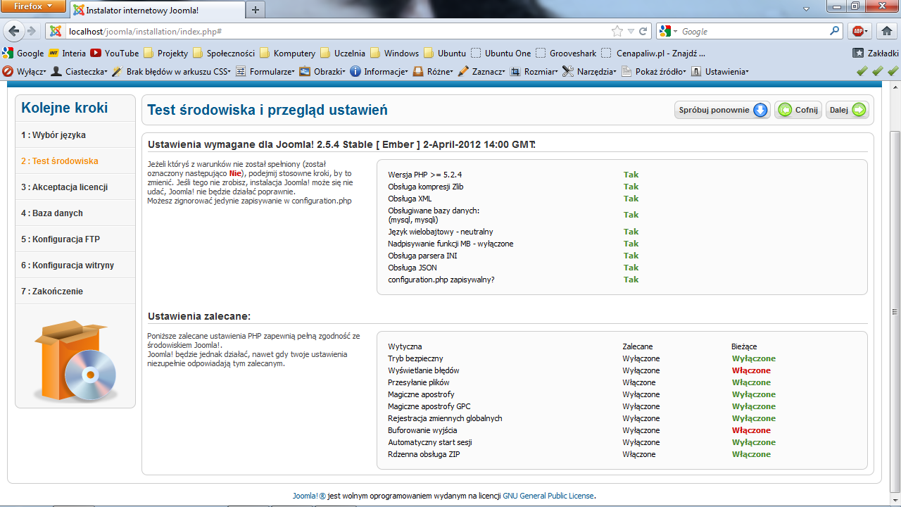 Rysunek 7: Instalacja: 1 - Wybór języka