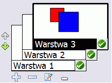 Warstwy Warstwy umożliwiają zarządzanie wszystkimi elementami, z których składa się strona Workspace. Warstwy można określić jako przezroczyste foldery, które zawierają elementy graficzne.