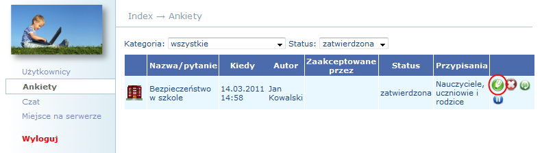 17.2 Jak wyczyścić wpisy z czatu? Aby wyczyścić wpisy z czatu należy użyć odpowiedniej ikony dostępnej przy uczniu/klasie/nauczycielu w menu Czat.