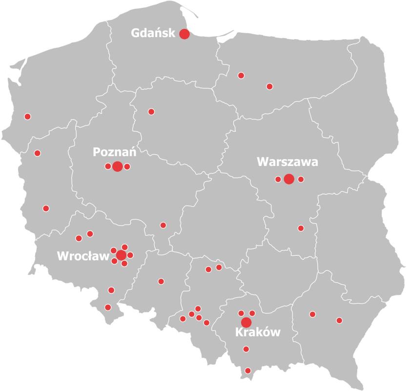 19% 17% 11% 21% Telco i Utilities Bankowość i Finanse Zdrowie Retail & Multimedia BiR Public 5 biur