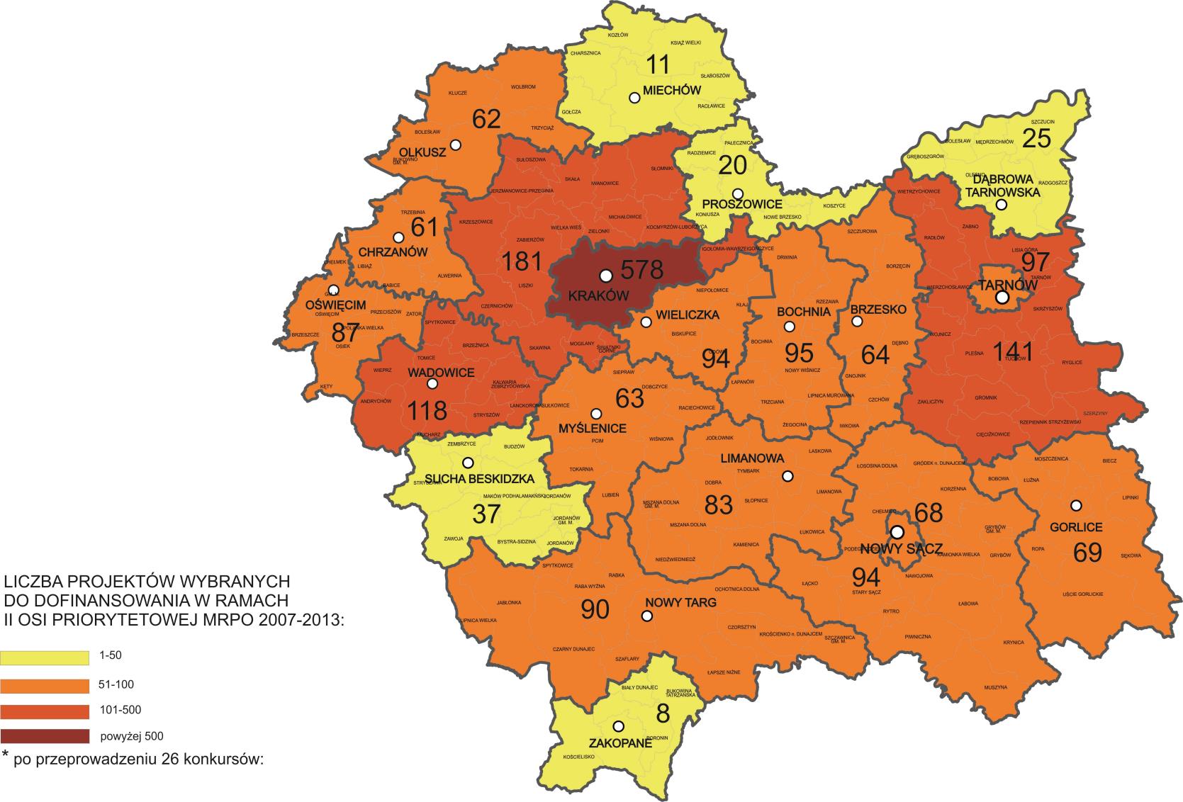 Projekty wybrane do dofinasowania w ramach II osi priorytetowej MRPO 2007-2013