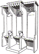 ), B. tron biskupi na podium C. ława kapłańska (sedilium) 57 (XII w.