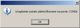 podłączyć urządzenie do portu USB komputera; włączyć urządzenie przełącznikiem ON/OFF; uruchomić aplikację; wybrać polecenie Autodetekcja urządzenia z menu Ustawienia w pasku menu; zostanie