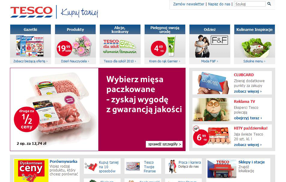 100 Bartłomiej Stopczyński sze plany zakładają, by na bazie istniejących placówek wkrótce uruchomić, wzorując się na tesco.com z Wielkiej Brytanii, sklep internetowy w Polsce. Rys. 1.