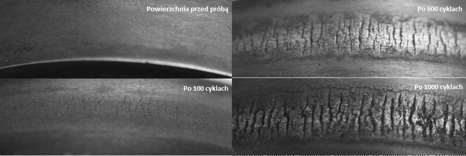 Rys. 4. Termogram powierzchni wkładek matrycowych. Fig. 4. Thermogram of dies surfaces. Rys. 5. Termogram powierzchni próbki. Fig. 5. Thermogram of specimen surface.