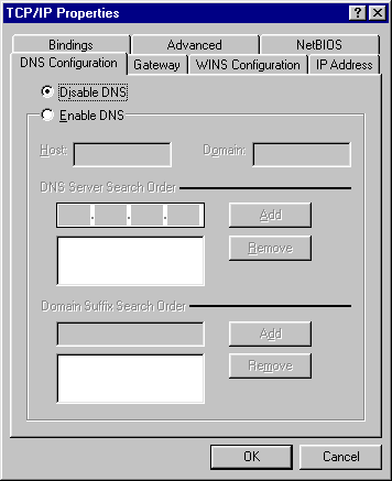 Windows 95/98/Me 1.Click Start Settings Control Panel. 2.Double-click the Network icon. 3.On the Configuration tab, select TCP/IP for the appropriate network adapter and click Properties. 4.