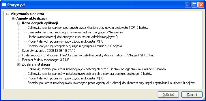 3. Kliknij odnośnik Statystyki agenta aktualizacji, aby otworzyć okno statystyk agenta aktualizacji (zobacz poniższy rysunek). Rysunek 238.