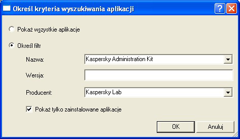 Wprowadź ręcznie nazwę dostawcy aplikacji lub wybierz ją z listy rozwijalnej.