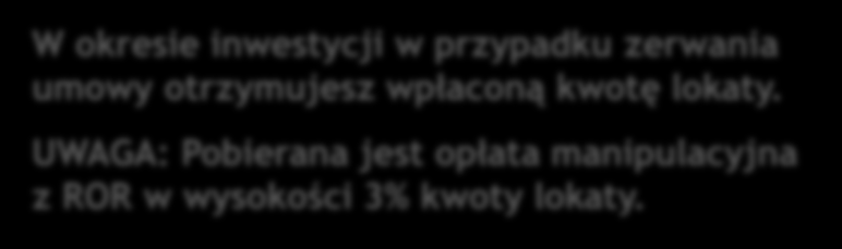 Jak funkcjonuje Lokata Inwestycyjna Niemiecki Wzrost I? W okresie subskrypcji możesz założyć lokatę. W przypadku zerwania umowy otrzymujesz wpłaconą kwotę bez odsetek.