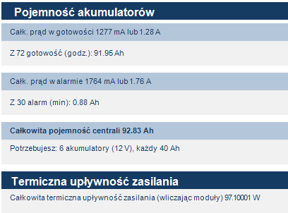 Zasilacz systemu z układem ładowania akumulatorów dostarcza napięcie 24V do zasilania systemu, włączając w to zasilanie awaryjne.