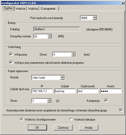 Użytkowanie 33 Naciśnięcie przycisku Finish oznacza zaakceptowanie zmian. 3.1.2 Konfigurator OSM Konfigurator OSM jest narzędziem służącym do zmiany parametrów działania OSM.2007.
