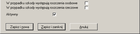 Możliwa inna prowizja za kontynuację Uaktywnienie tego pola umożliwi zdefiniowanie przy poszczególnych grupach ryzyk prowizji innej za polisy