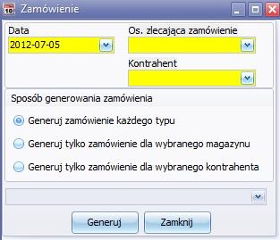 Zamówienia Moduł [Zamówienia] służy do tworzenia nowych zamówień, sprawdzania aktualnych jak i również archiwalnych zamówień.