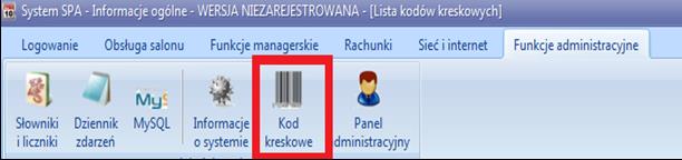 Kody kreskowe System SPA został wyposażony w mechanizm szybkiego skanowania kodów kreskowych.