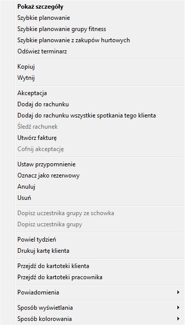 Mechanizm akceptacji Mechanizm akceptacji został stworzony w celu łatwego rozliczania zabiegów występujących w karnecie. Zaakceptowanie zabiegu oznacza iż zabieg się odbył i został rozliczony.