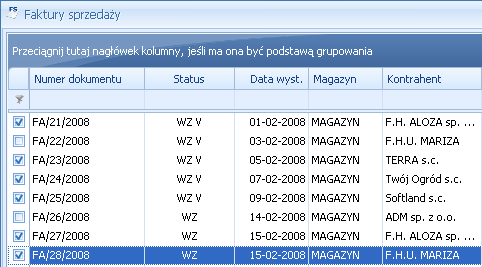 2.2.6 Powiększony widok listy <F6> Po wybraniu klawisza <F6> na listach jest dostępna opcja powiększenia widoku.