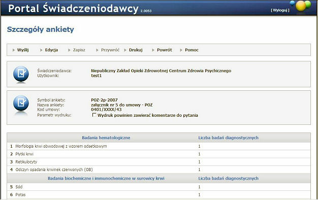 Obsługa okien Ostatnia kolumna Szczegóły wraz z odsyłaczem Pokaż Szczegóły umożliwia wyświetlenie strony widocznej poniżej.