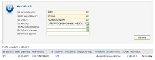 48 Portal Świadczeniodawcy uwzględniane jedynie te pozycje, które znajdowały się na przesyłkach z podanym kodem instalacji.