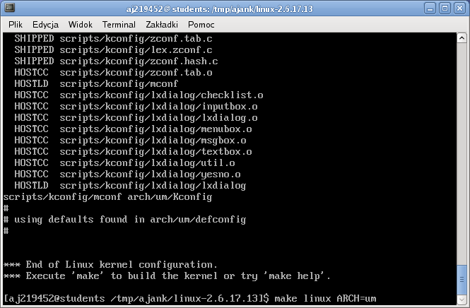 User-Mode Linux instalacja Kompilujemy