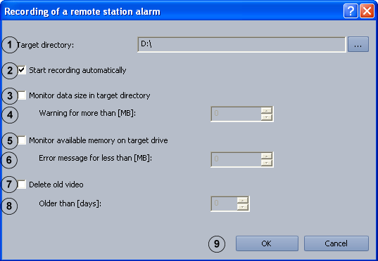 88 pl Standardowa konfiguracja Bosch Recording Station Appliance 4.15.3 Konfigurowanie automatycznego zapisu alarmu Menu Opcje > Przycisk Ustawienia.