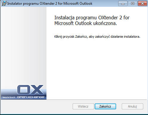 Instalacja Connector dla Microsoft Outlooka Kolejne kroki