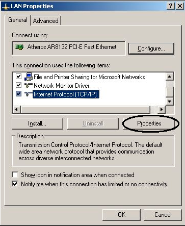 Należy upewnić się, czy komputer ma poprawne ustawienia TCP/IP dla sieci LAN.