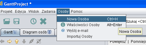 Rys. 22: Miejsce oznaczenia Koordynatora Pamiętaj, że aby dodać osobę, najpierw musisz ją stworzyć (klikając w menu na przycisk Osoby, a następnie wybierając z listy rozwijanej Nowa Osoba)!