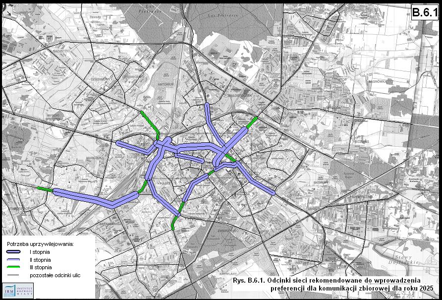 Transportowego Miasta Białegostoku, Instytut Rozwoju Miast, Kraków 2007. Mapa 9.