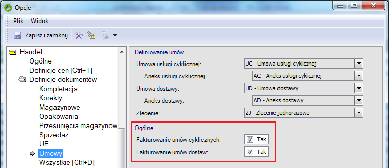 Fakturowanie na podstawie umów Włączenie funkcjonalności Fakturowanie na podstawie umów umożliwia przede wszystkim rejestrowanie w systemie umów na wielokrotne lub ciągłe świadczenie usług/dostaw,