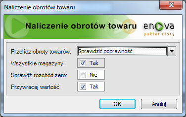 Weryfikacja stanu dokumentów / obrotów w magazynie Narzędzia weryfikacji wykorzystywane są do sprawdzenia stanu bazy w zakresie modułu Handel, w szczególności poprawności zapisu dokumentów