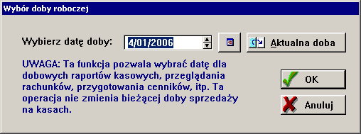 4 Instrukcja użytkownika - GaH Administrator Widoczna na pasku narzędzi Data doby to data aktualna.