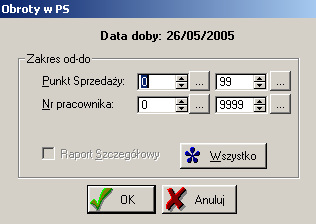 Raporty 8 Gotówka 0 ---------------------------------------*** RAZEM *** Rach.zamk.własne 4 3970.0 Rach.otwarte 7 545.30 Obroty razem 455.40 w tym obce.00 Gości/Średni obrót 63 7.