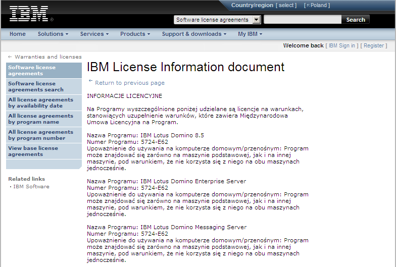 Informacje licencyjne produktu 04-05.