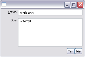 Rzut okiem na kod z siatki i formularza: Text area = new Text(shell, SWT.MULTI SWT.BORDER); GridLayout layout = new GridLayout(3, false); GridData data = new GridData(); data.horizontalspan = 2; data.