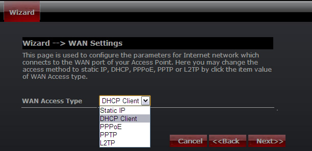 Tryb 1: Klient DHCP Wybierz DHCP Clent w celu uzyskania adresu IP automatycznie od dostawcy Internetu (ISP). Tryb ten jest powszechnie stosowany w przypadku stosowania modemu kablowego.