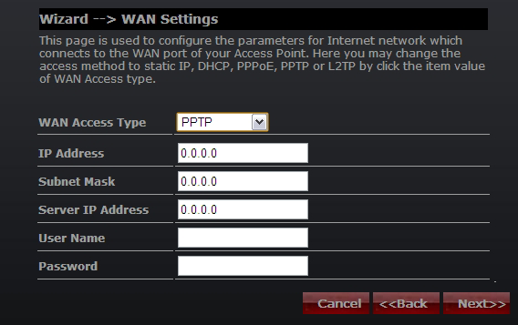 Tryb 3: PPPoE Wybierz PPPoE (Point to Point Protocol over Ethernet), jeśli usługodawca internetowy używa połączenia PPPoE. Twój dostawca zapewni Ci login i hasło.
