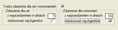 Zaplanowanie terminu Zdarzenia wcześnijeszego niż termin wznowienia można ustawić w Administracji modułu akwizycji rat i wznowień.