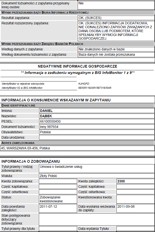 Biuro Informacji Gospodarczej Dostęp przez