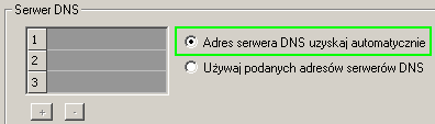 Ponieważ w usłudze DSL TP centralka nie otrzyma adresów DNS automatycznie, musimy je dodać ręcznie w menu Rozszerzone: Uwaga!