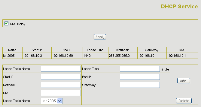 Po wprowadzeniu danych konfiguracyjnych wybierz Apply aby je zatwierdzić. Uwaga! Aby zachować wprowadzone parametry wybierz Config Manage Save Config.