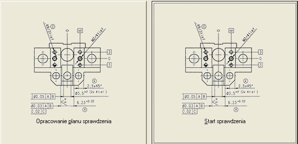 >> Po wybraniu normy pojawia się okno wprowadzania podstawowych informacji. Po wpisaniu oznaczenia gwintu (np. M20x1) oraz typu sprawdzianu (np.