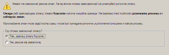 23 5. Kreator poprosi o potwierdzenie operacji. Zastosuj zmiany, aby zakończyć. Po zakończeniu operacji zamknij Kreator i uruchom ponownie komputer. 5.2.2 Naprawa możliwości rozruchu Windows Przyjmijmy, że z niewiadomego powodu, system Windows nie jest zdolny ukończyć procedury uruchamiania.