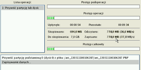 29 11. W oknie Postępu wyświetlany jest szczegółowy raport w czasie rzeczywistym zawierający informacje na temat wszystkich akcji wykonywanych przez program. 12.